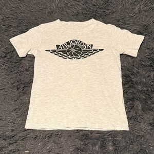 Jordan Gray Short Sleeve Tee with Black Logo